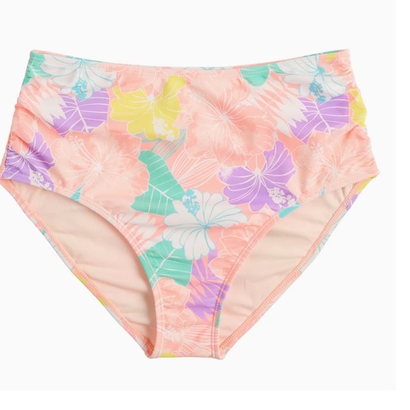 Juniors' SO® Floral Ruched High-Waist Swim Bottoms - Picture 3 of 7
